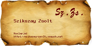 Szikszay Zsolt névjegykártya