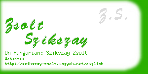 zsolt szikszay business card